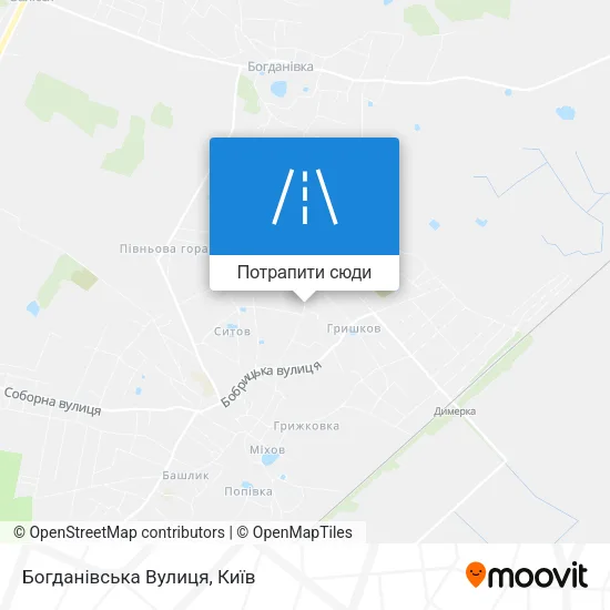 Карта Богданівська Вулиця
