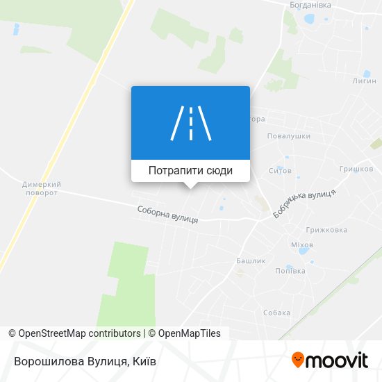 Карта Ворошилова Вулиця