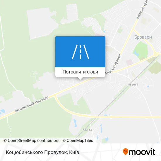Карта Коцюбинського Провулок