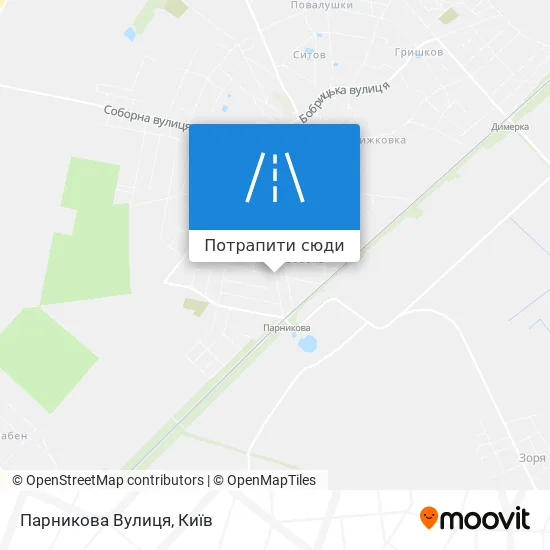 Карта Парникова Вулиця