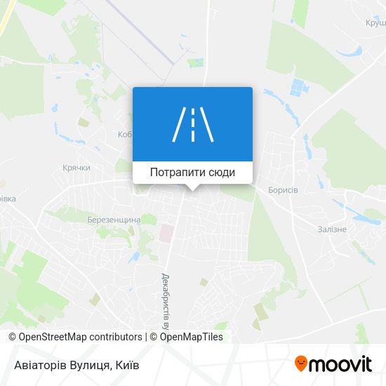 Карта Авіаторів Вулиця