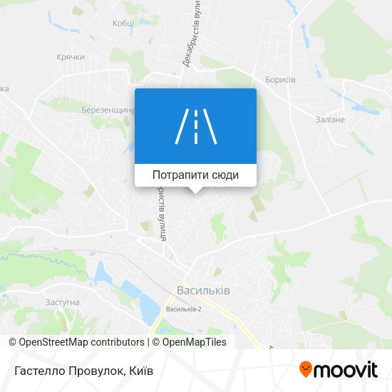 Карта Гастелло Провулок