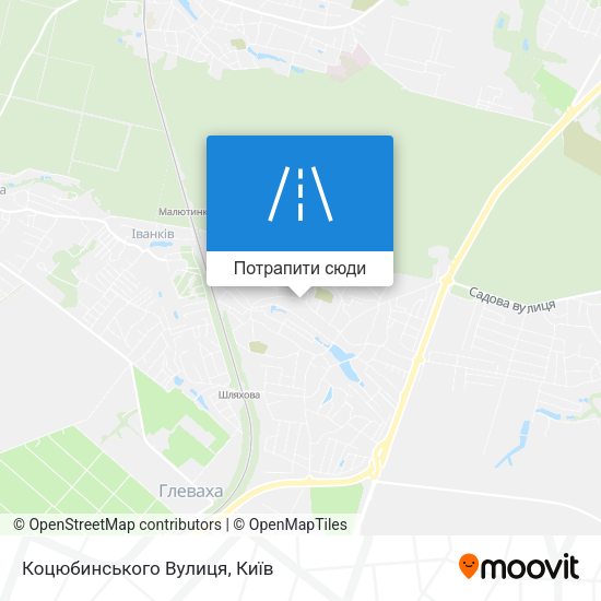 Карта Коцюбинського Вулиця