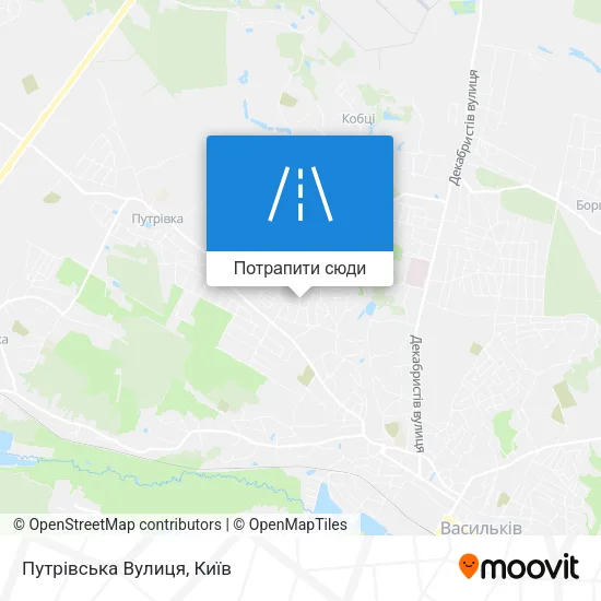Карта Путрівська Вулиця