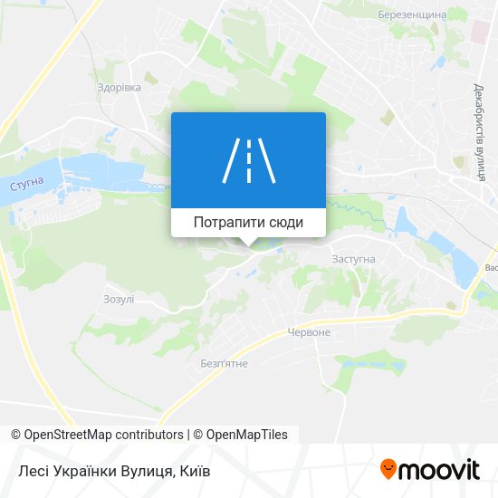 Карта Лесі Українки Вулиця