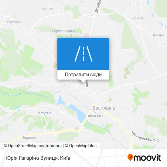 Карта Юрія Гагаріна Вулиця