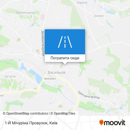 Карта 1-Й Мічуріна Провулок