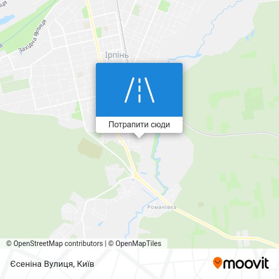 Карта Єсеніна Вулиця
