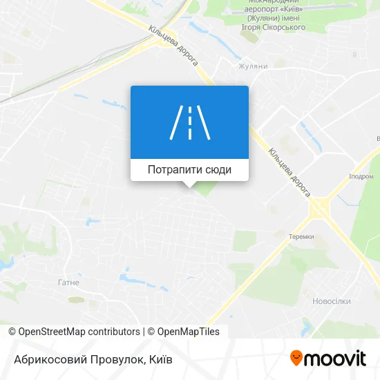 Карта Абрикосовий Провулок