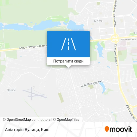 Карта Авіаторів Вулиця