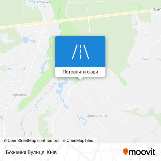 Карта Боженка Вулиця