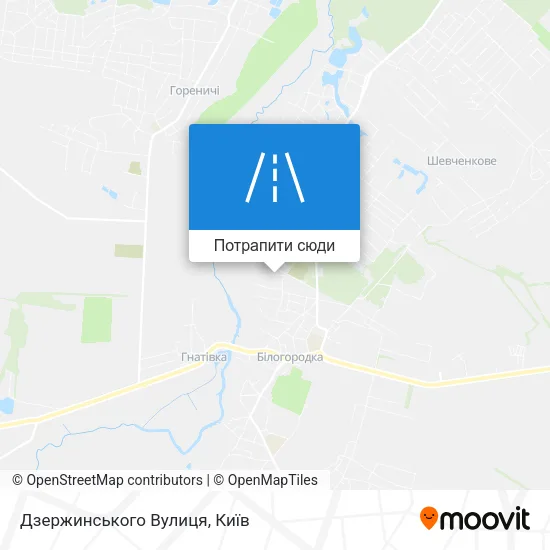 Карта Дзержинського Вулиця