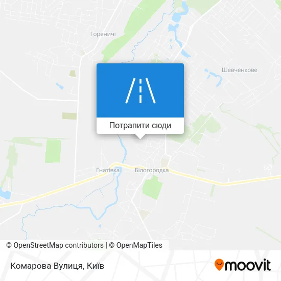 Карта Комарова Вулиця
