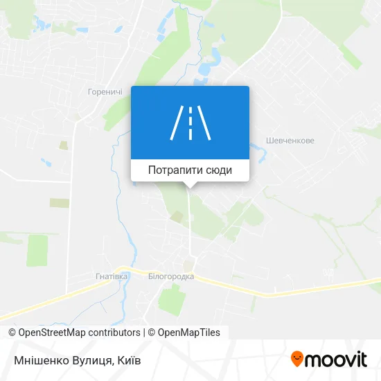 Карта Мнішенко Вулиця