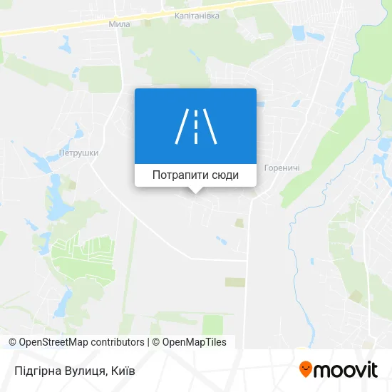 Карта Підгірна Вулиця