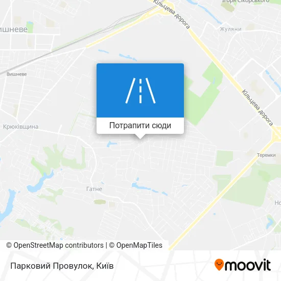 Карта Парковий Провулок