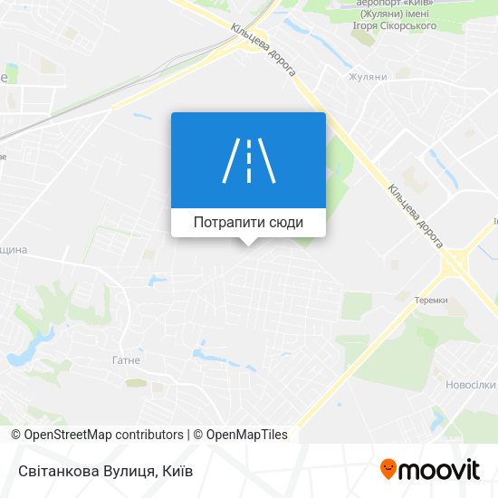 Карта Світанкова Вулиця