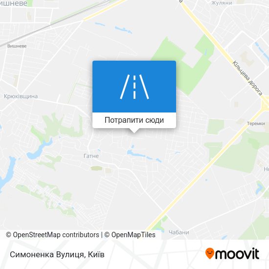 Карта Симоненка Вулиця