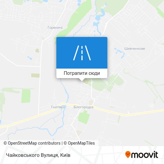 Карта Чайковського Вулиця