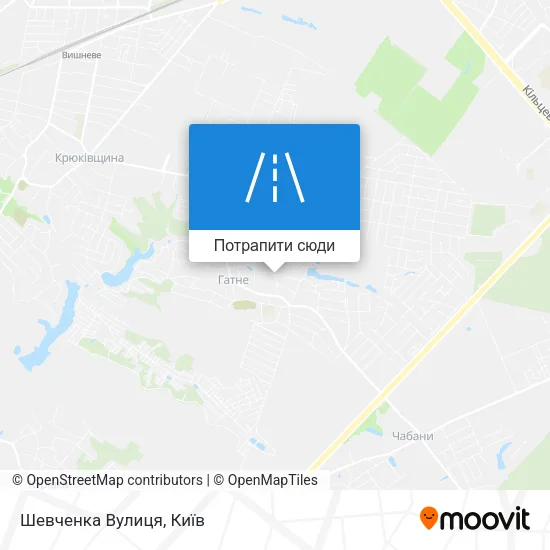 Карта Шевченка Вулиця