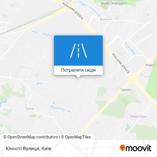 Карта Юності Вулиця