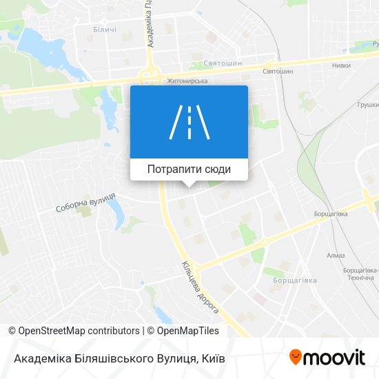 Карта Академіка Біляшівського Вулиця