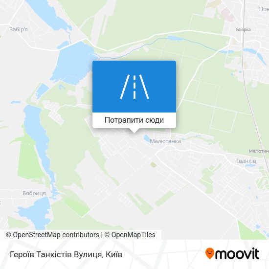 Карта Героїв Танкістів Вулиця