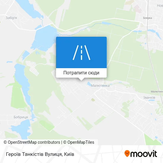 Карта Героїв Танкістів Вулиця