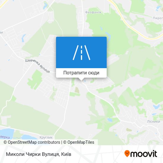 Карта Миколи Чирки Вулиця