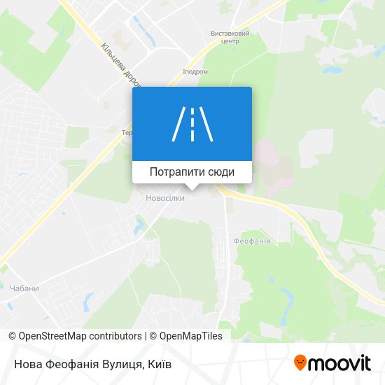 Карта Нова Феофанія Вулиця