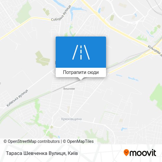 Карта Тараса Шевченка Вулиця