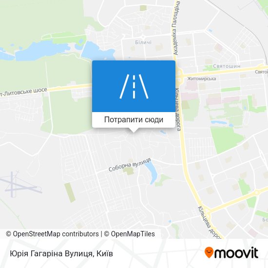 Карта Юрія Гагаріна Вулиця
