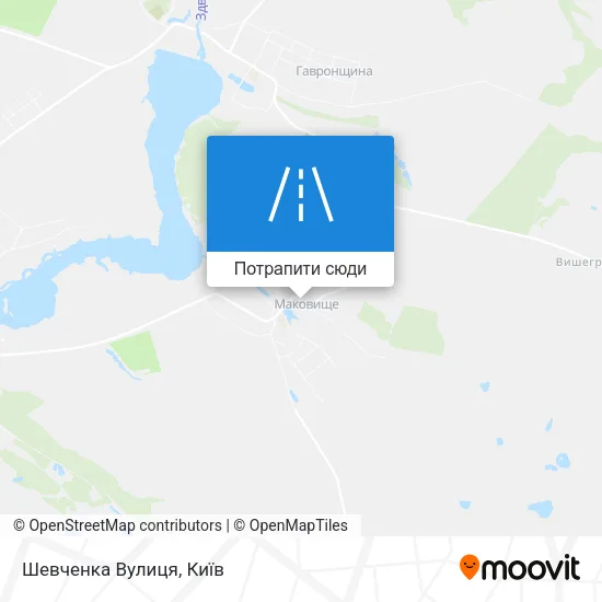 Карта Шевченка Вулиця
