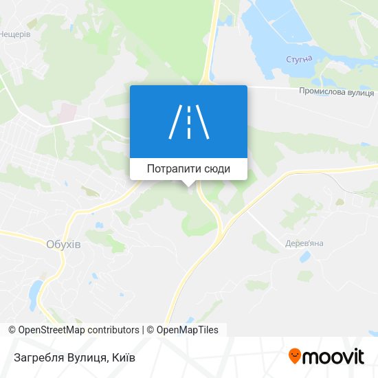 Карта Загребля Вулиця
