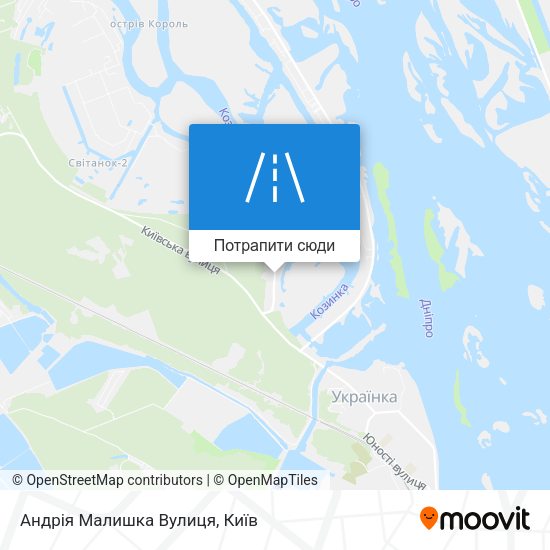 Карта Андрія Малишка Вулиця