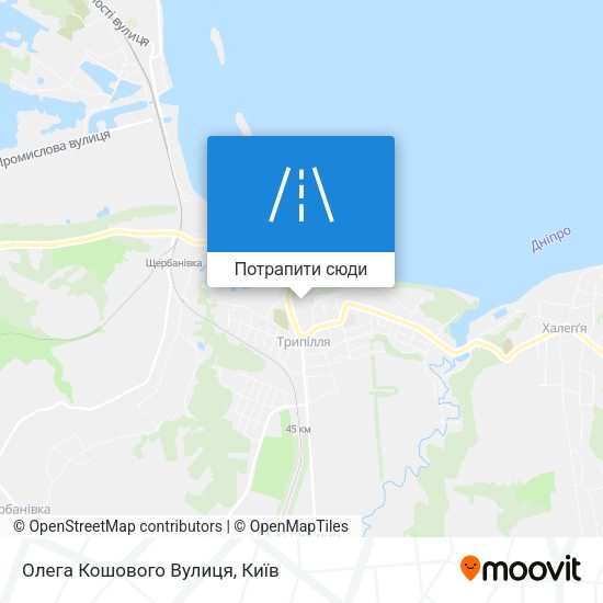 Карта Олега Кошового Вулиця