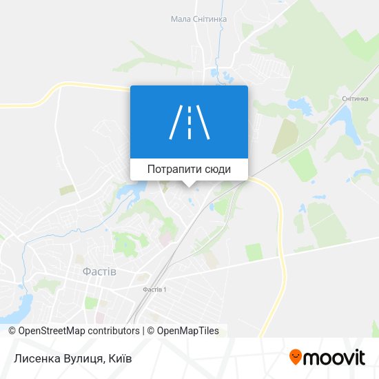 Карта Лисенка Вулиця