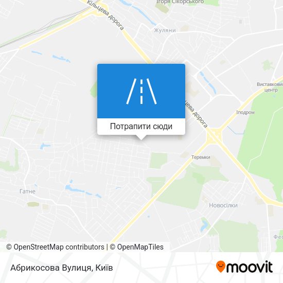 Карта Абрикосова Вулиця