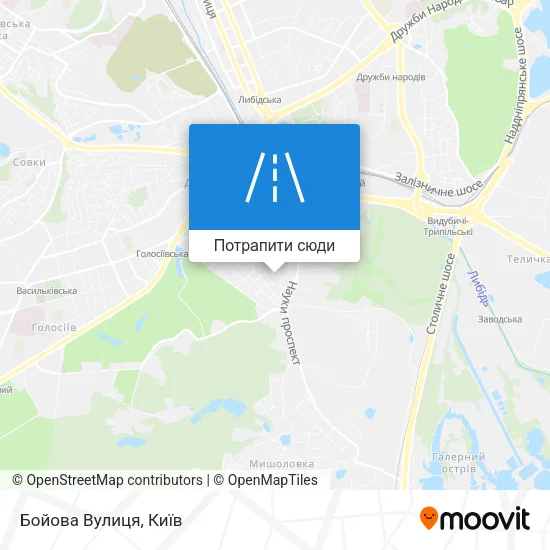 Карта Бойова Вулиця