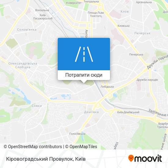 Карта Кіровоградський Провулок
