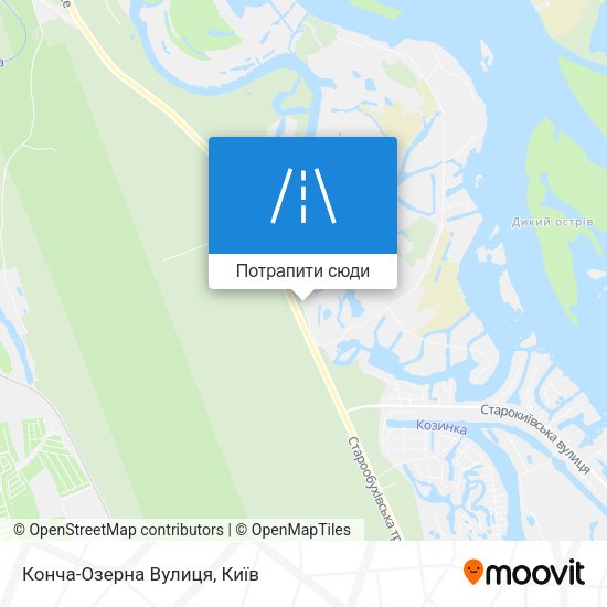 Карта Конча-Озерна Вулиця