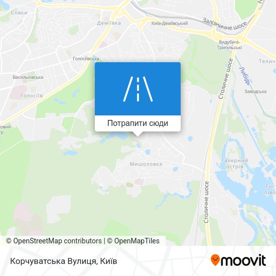 Карта Корчуватська Вулиця