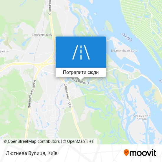 Карта Лютнева Вулиця