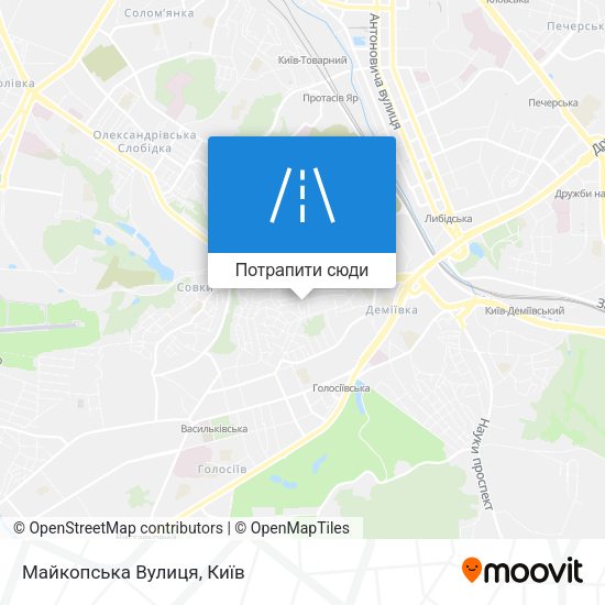Карта Майкопська Вулиця