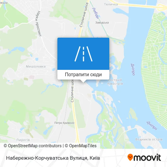 Карта Набережно-Корчуватська Вулиця