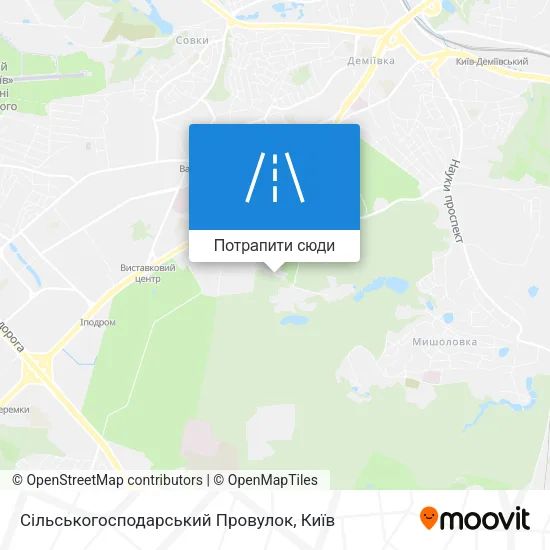 Карта Сільськогосподарський Провулок