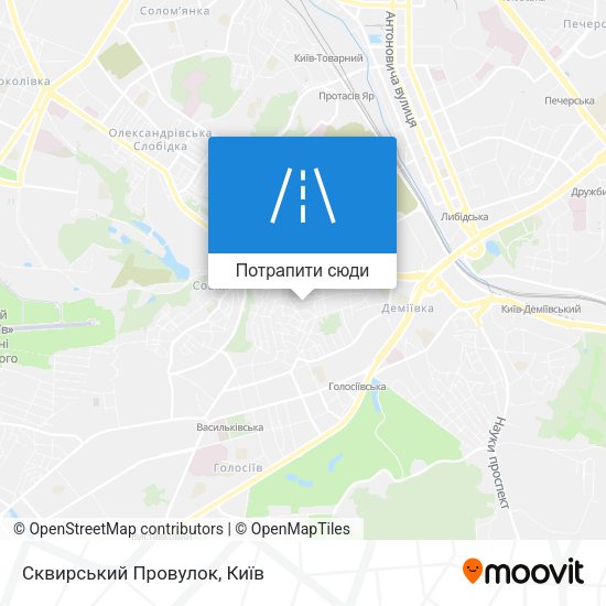 Карта Сквирський Провулок