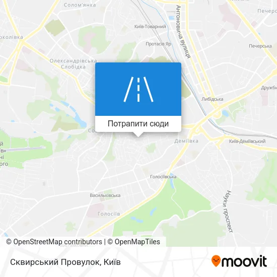 Карта Сквирський Провулок