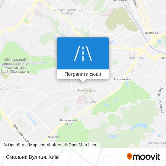 Карта Смольна Вулиця