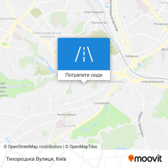 Карта Тихорєцька Вулиця